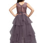Burgundy Coloured Simple Imported Net Gown For Girls - Betty Ethnic India - Gown - Betty Girls Wear Online