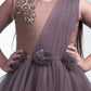 Burgundy Coloured Simple Imported Net Gown For Girls - Betty Ethnic India - Gown - Betty Girls Wear Online