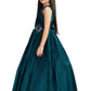 Peacock Blue Coloured Pleated Fabric Gown For Girls - Betty Ethnic India - Gown - Betty Girls Wear Online