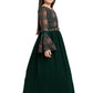 Green Coloured Full Sleeves Gown For Girls - Betty Ethnic India - Gown - Betty Girls Wear Online