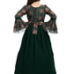 Green Coloured Full Sleeves Gown For Girls - Betty Ethnic India - Gown - Betty Girls Wear Online