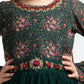 Green Coloured Full Sleeves Gown For Girls - Betty Ethnic India - Gown - Betty Girls Wear Online