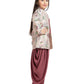 Mauve Embroidered Beads and Stones Top with Dhoti Pants For Girls - Betty Ethnic India - Dhoti Sets - Betty Girls Wear Online