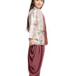 Mauve Embroidered Beads and Stones Top with Dhoti Pants For Girls - Betty Ethnic India - Dhoti Sets - Betty Girls Wear Online