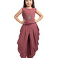 Mauve Embroidered Beads and Stones Top with Dhoti Pants For Girls - Betty Ethnic India - Dhoti Sets - Betty Girls Wear Online