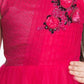 Wine Coloured Net Gown For Girls - Betty Ethnic India - Gown - Betty Girls Wear Online