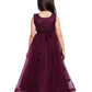 Wine Coloured Net Gown For Girls - Betty Ethnic India - Gown - Betty Girls Wear Online