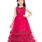 Wine Coloured Net Gown For Girls - Betty Ethnic India - Gown - Betty Girls Wear Online