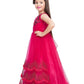 Wine Coloured Net Gown For Girls - Betty Ethnic India - Gown - Betty Girls Wear Online