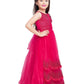 Wine Coloured Net Gown For Girls - Betty Ethnic India - Gown - Betty Girls Wear Online