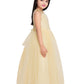 Yellow Coloured Floral Embroidered Simple Design Net Gown For Girls - Betty Ethnic India - Gown - Betty Girls Wear Online