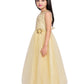 Yellow Coloured Floral Embroidered Simple Design Net Gown For Girls - Betty Ethnic India - Gown - Betty Girls Wear Online